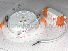 Đèn led downlight MPE DLVL 9 3C nguyên khối viền vàng 105/9W  Đổi mầu