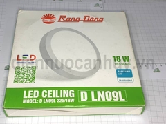 Đèn led ốp trần Rạng Đông D LN09L 225/18W khung sắt tròn as Vàng