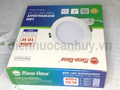Đèn LED tròn âm trần Rạng Đông AT04 110 10W Ánh sáng vàng. Đèn trang trí nhà cửa bền bỉ với tuổi thọ 30.000 giờ chiếu sáng