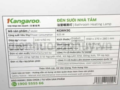 Đèn sưởi treo tường Kangaroo KGWH3/G Kích thước 55cm (3 bóng vàng có thể đổi thành bóng trắng). Đèn sưởi ấm đa năng lắp đặt linh hoạt cho nhà tắm, phòng ngủ, bếp