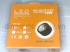 Đèn trần nổi vỏ đen thân ngắn Asia 10W OBLD10 (đèn ống bơ)
