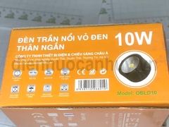 Đèn trần nổi vỏ đen thân ngắn Asia 10W OBLD10 (đèn ống bơ)