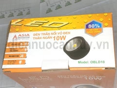 Đèn trần nổi vỏ đen thân ngắn Asia 10W OBLD10 (đèn ống bơ)