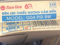 Đèn led gương cảm biến Rạng Đông G04.PIR/8W as Trắng