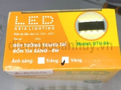 Đèn tường trang trí 4 tia 8W mầu vàng Asia