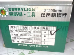 Dũa bằng 8 inch Berrylion T12 Model 052501200. Dụng cụ dũa dẹt mài sắt thô mịn tay cầm chống trượt