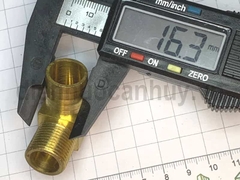 Kép đuôi chuột thau vuông Ren ngoài 17 mm x Đuôi 16mm - Phụ kiện nối ống mềm máy bơm, vòi tưới và dẫn nước
