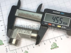 Kép cút góc inox hai đầu ren ngoài đều ống DN15 ren 20-20mm (1/2-1/2inch)