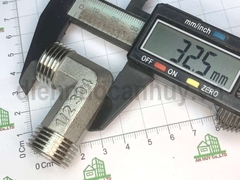 Kép cút góc inox hai đầu ren ngoài đều ống DN15 ren 20-20mm (1/2-1/2inch)