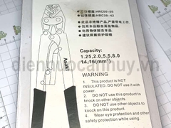 Kìm bấm đầu cốt dây điện Asaki AK9112 dùng cho dây từ 1.25  đến dấy 16mm2