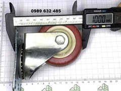 Bánh xe nhựa TPR đế xoay không khóa mầu đỏ mận D80