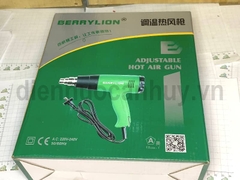 Máy khò nhiệt Berrylion RFQ502 2000W. Súng thổi hơi nóng điều chỉnh nhiệt độ chuyên dán decal, co màng nhựa, ống cách điện