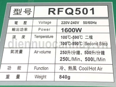 Máy khò nhiệt Berrylion RFQ502 2000W. Súng thổi hơi nóng điều chỉnh nhiệt độ chuyên dán decal, co màng nhựa, ống cách điện