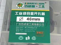 Mũi khoét Inox Berrylion phi 40mm hợp kim TCT. Dụng cụ khoét lỗ tròn trên kim loại cứng