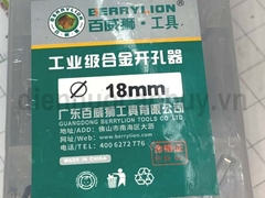 Mũi khoét lỗ hợp kim Berrylion phi 18 (18mm) - Chuyên khoan Inox, sắt thép (Chuẩn công nghiệp)