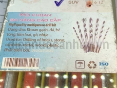 Mũi khoan đa năng chuôi tam giác hai cạnh đỏ 8mm