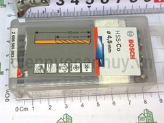Mũi khoan inox Bosch vàng HSS - Co 4.5mm