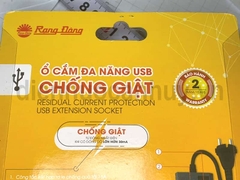 Ổ cắm kéo dài Rạng Đông chống giật có công tắc 3 ổ đa năng 2 ổ USB dài 5m