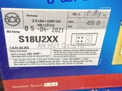 Ổ cắm SINO đôi 2 chấu 2 lỗ S18U2XX
