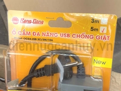 Ổ cắm kéo dài Rạng Đông chống giật có công tắc 3 ổ đa năng 2 ổ USB dài 5m