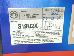 Ổ cắm SINO đôi 2 chấu 1 lỗ S18U2X