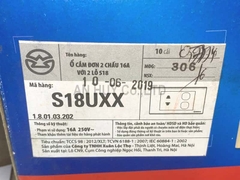 Ổ cắm SINO đơn 2 chấu 2 lỗ S18UXX