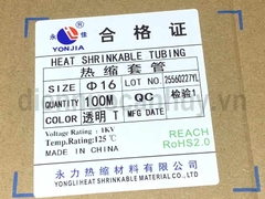 Ống ghen co nhiệt mầu trong suốt F16