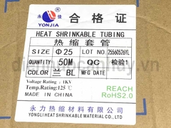 Ống ghen co nhiệt YONJIA phi F25/12.5 mầu xanh dương (dùng với cốt 185, 150, 120, 95, 70)