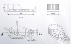 Pát đỡ thanh treo quần áo ô van 3 lỗ