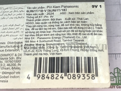 pin panasonic 9V - 6LR61T/1B - dung lượng cao, bảo quản lâu không bị xụt pin