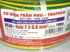 Dây điện Trần Phú Vcm-Đơn 1x6.0 tiếp địa
