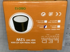 Đèn ốp trần nổi ống bơ vỏ đen 12W asia OBD12 ánh sáng mầu trắng