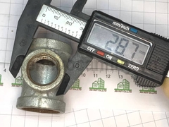 Tê thu ống kẽm DN20/15 (27/21mm) - chất liệu sắt mạ kẽm