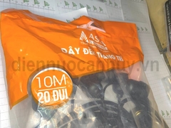 Dây đen led trang trí Asia dành cho bóng tròn, công xuất 750W, đui chống nước E27 - 10m có 20 đui