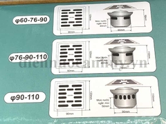 Thoát sàn dành cho ống phi 90 và 100, chất liệu inox 304, mặt dày 3mm chống rỉ tuyệt đối