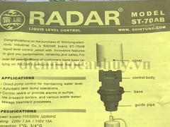 Phao điện Radar, chống bơm tràn bể, công tắc 2 chức năng - xuất xứ đài loan