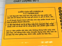 Lưỡi cắt gỗ nhỏ 1 chiều 110x30Tx20 Corolla CA238110 30 răng, lỗ phi 20, vòng đệm phi 16, phù hợp với máy cắt con chuột,