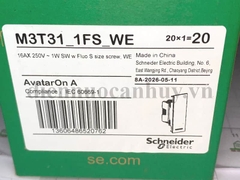 Hạt công tắc đèn chiếu sáng Schneider 1 chiều dòng AvatarOn A M3T31_1FS_WE - tràn viền