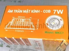 Đèn âm trần lỗ mở 90 mm mặt kính Asia COB 7W mầu trung tính