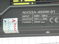 Nguồn DC 12V hộp dài NH33A-400W-01 Asia phù hợp với điện áp đầu vào là 110V và 220V