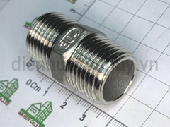 Kép ren ngoài Inox 304 xịn Phi 21 (DN15) - Chuyên nối ống nước nóng, chống gỉ, độ bền cao