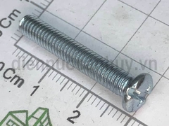 Bulong 5x30 xẻ rãnh sắt mạ đầu tròn bake