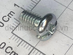 Bulong 6x10 xẻ rãnh sắt mạ đầu tròn bake