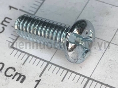 Bulong 6x15 xẻ rãnh sắt mạ đầu tròn bake