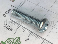 Bulong 6x25 xẻ rãnh sắt mạ đầu tròn bake