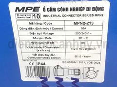 MPE ổ cắm công nghiệp 3 lỗ IP44 16A 2P+E MPN2-213