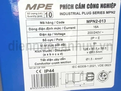 MPE phích cắm công nghiệp 3 chấu IP44 16A 2P+E MPN2-013