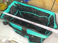 Túi đựng đồ vải 16 inch kẻ xanh 400x200x300 mm đế nhựa