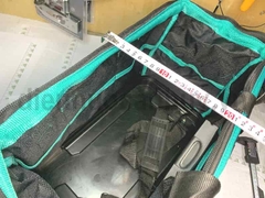 Túi đựng đồ vải 16 inch kẻ xanh 400x200x300 mm đế nhựa