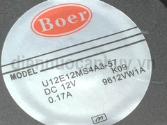 Quạt tủ lạnh Hitachi 4 dây DC12V-0.17A- 2.04W Model U12E12MS4A3 -57 12.5x12.5 cm